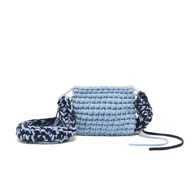 Blue crochet crossbody bag by Loopd Studio